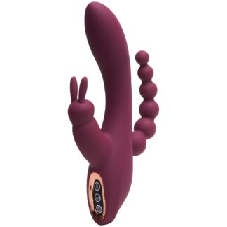 Sinful Triple Fun Bordeaux Rechargeable Rabbit Vibrator - Bordeaux